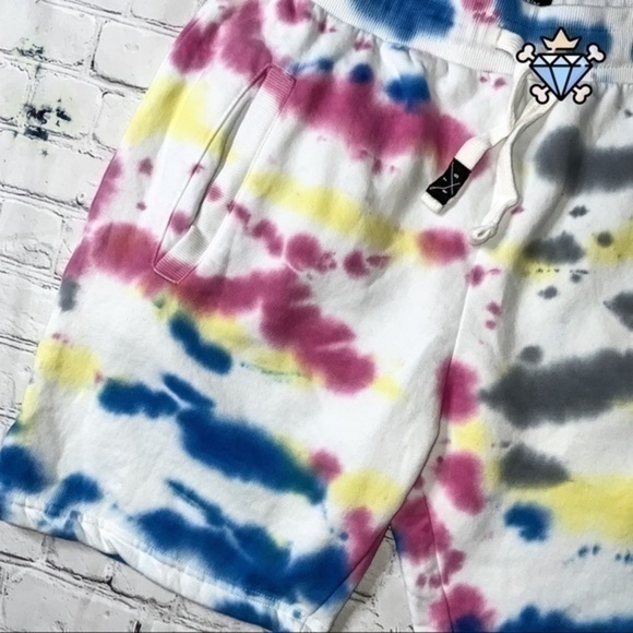 MENS THREADBARE TIE DYE SHORT SET WITH TEE SIZE LARGE TEE SIZE MEDIUM SHORTS - Picture 15 of 16